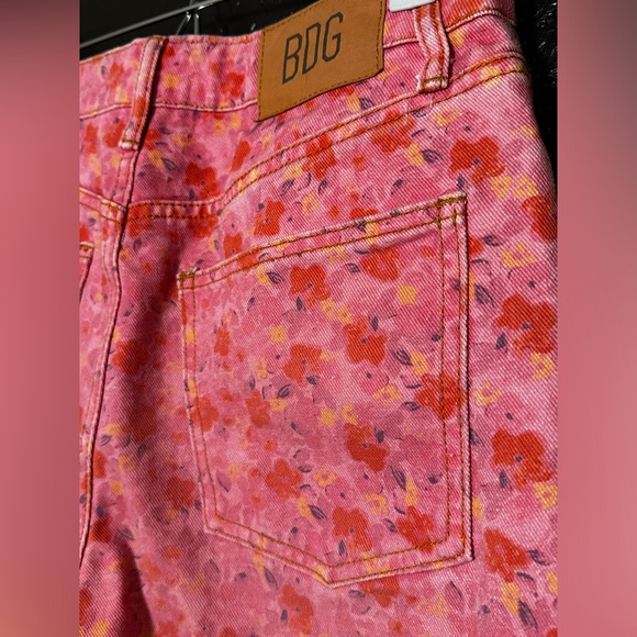 BDG Floral Pink High-rise Flare Jeans - Picture 3 of 8